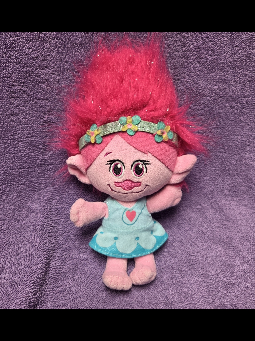 DreamWorks Troll Poppy Mini Plush Pink Blue